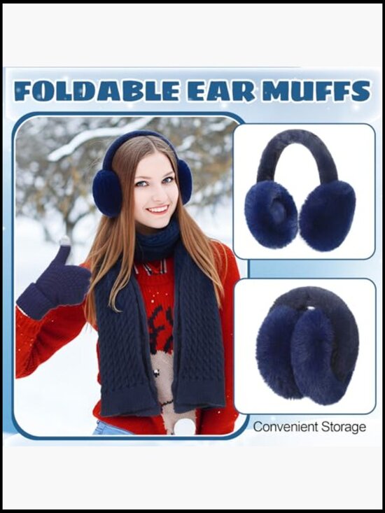 6 Pcs Winter Warm Set: Beanie, Touchscreen Gloves, Scarf, Ear Muffs, Socks